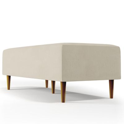 Kit 02 Puffs Decorativos Sala de Estar Bali W01 Pés Palito 120x50 cm Suede Bege - Lyam Decor