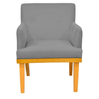 Kit 04 Poltronas Decorativa Para Sala de Estar Base Mel Beatriz W01 Corano Cinza - Lyam Decor