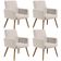 Kit 04 Poltronas Decorativas Para Sala de Estar Maria W01 Linho Cru - Lyam Decor