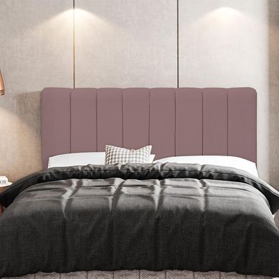 Cabeceira Cama Box Painel Casal 140 cm Dubai W01 Suede Rosê - Lyam Decor