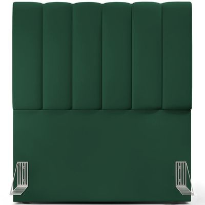 Cabeceira Cama Box Solteiro 100 cm Dália W01 Suede Verde Musgo - Lyam Decor