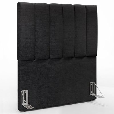 Kit Cabeceira Cama Box Solteiro 100cm e Calçadeira Recamier Baú Dália W01 Linho Chumbo - Lyam Decor