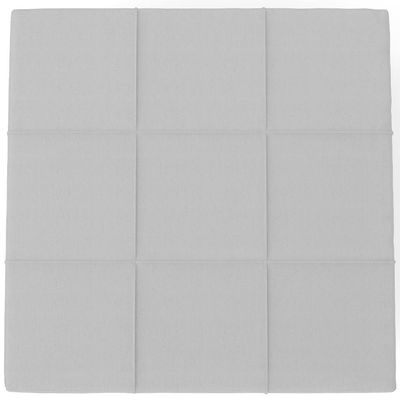 Puff Decorativo Para Sala de Estar Quadrado Milano 90x90cm W01 Linho Cinza - Lyam Decor