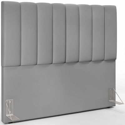 Kit Cabeceira Cama Box Casal 140cm Com Calçadeira Recamier Baú Dália W01 Facto Cinza - Lyam Decor