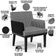 Poltrona Decorativa Base Tabaco Beatriz W01 Suede Pied Poule Couríssimo Preto - Lyam Decor