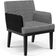 Poltrona Decorativa Base Tabaco Beatriz W01 Suede Pied Poule Couríssimo Preto - Lyam Decor
