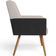 Poltrona Decorativa Maria W01 Pés Palito Linho Bege Couríssimo Preto - Lyam Decor