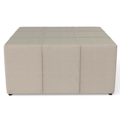 Puff Decorativo Para Sala de Estar Quadrado Milano 90x90cm W01 Linho Bege - Lyam Decor