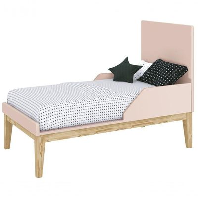 Berço Americano Classic New Rosa Fosco Com Natural - Reller
