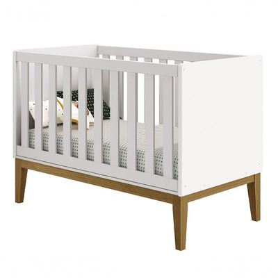 Jogo De Quarto Para Bebê Classic New Branco Fosco Com Madeira - Moveisaqui