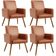 Kit 04 Poltronas Decorativa Para Sala De Estar Maria W01 Pés Palito Couríssimo Camel - Lyam Decor