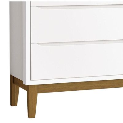 Cômoda Sapateira Classic New Branco Fosco Com Madeira - Moveisaqui