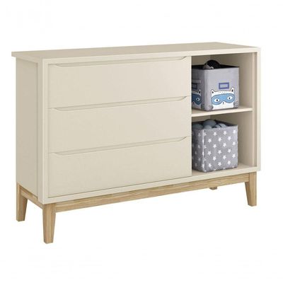 Cômoda Sapateira Classic New Areia Fosco Com Natural - Reller