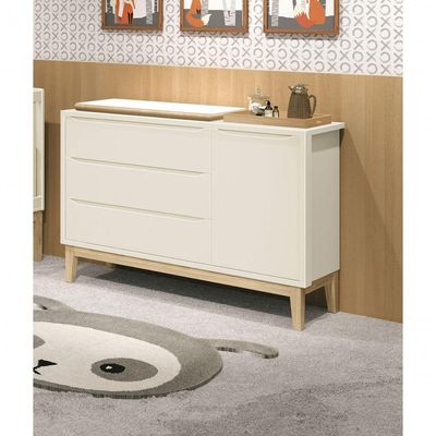 Cômoda Sapateira Classic New Areia Fosco Com Natural - Reller