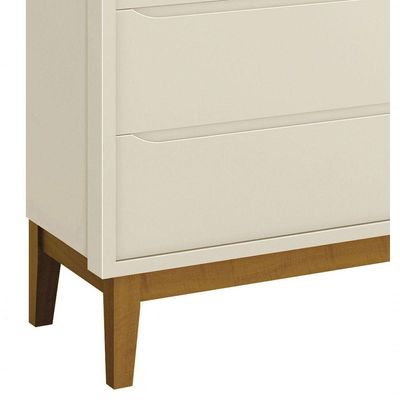 Cômoda Gaveteiro Classic New Areia Fosco Com Madeira - Reller