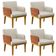 Kit 04 Poltronas Decorativa Base Mel Beatriz W01 Linho Champagne Couríssimo Marrom - Lyam Decor