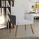 Kit 04 Poltronas Decorativa Maria W01 Pés Palito Linho Cinza Couríssimo Preto - Lyam Decor