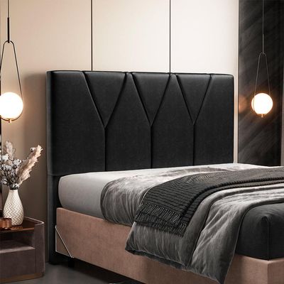 Cabeceira Cama Box Casal Queen 160 cm Aurora W01 Couríssimo Preto Brilho - Lyam Decor