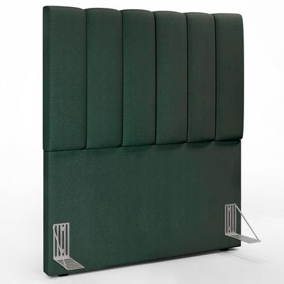 Kit Cabeceira Cama Box Solteiro 100cm Com Calçadeira Baú Dália W01 Linho Verde Musgo - Lyam Decor