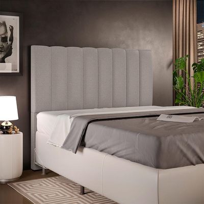 Cabeceira Cama Box Casal 140 cm Dália W01 Bouclê Bege - Lyam Decor