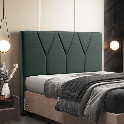 Cabeceira Cama Box Casal King 195 cm Aurora W01 Linho Verde Musgo - Lyam Decor