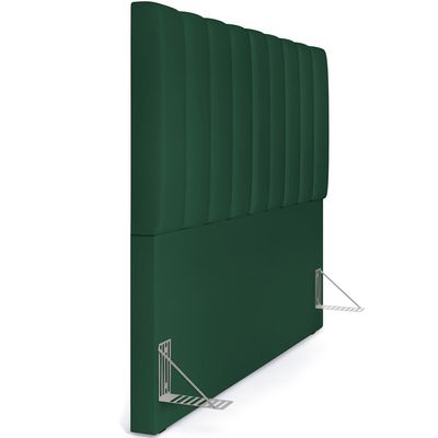 Cabeceira Cama Box Casal King 195 cm Dália W01 Suede Verde Musgo - Lyam Decor
