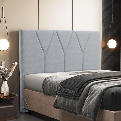 Cabeceira Cama Box Casal Queen 160 cm Aurora W01 Suede Cinza - Lyam Decor