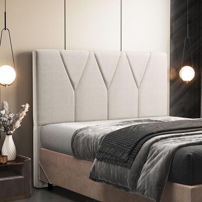 Cabeceira Cama Box Casal King 195 cm Aurora W01 Linho Cru - Lyam Decor