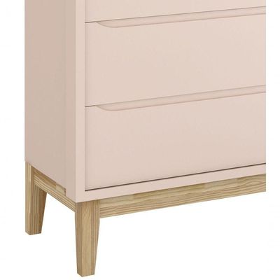 Cômoda Sapateira Classic New Rosa Fosco Com Natural - Moveisaqui
