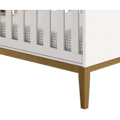 Berço Americano Classic New Branco Fosco Com Madeira - Reller