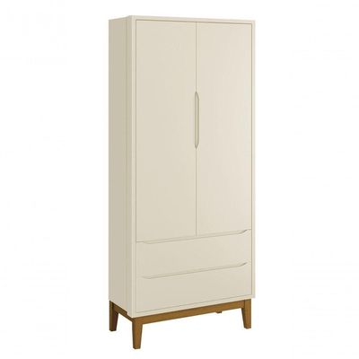Jogo De Quarto Para Bebê Completo 2 Portas Classic New Areia Fosco Com Madeira - Reller