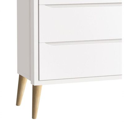 Cômoda Gaveteiro Théo New Branco Fosco Com Natural - Reller