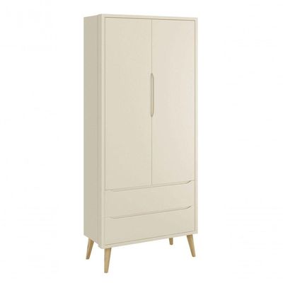 Jogo De Quarto Para Bebê Completo 2 Portas Théo New Areia Fosco Com Natural - Reller