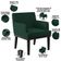 Poltrona Decorativa Para Sala De Estar Base Preto Beatriz W01 Bouclê Verde - Lyam Decor
