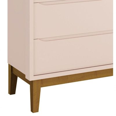 Cômoda Gaveteiro Classic New Rosa Fosco Com Madeira - Reller