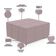 Kit 02 Puffs Decorativos Para Sala de Estar Quadrado Milano 90x90 W01 Suede Rosê - Lyam Decor