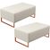 Kit 02 Puffs Decorativo Sala De Estar Cléo 90cm W01 Base Ferro Cobre Linho Champagne - Lyam Decor