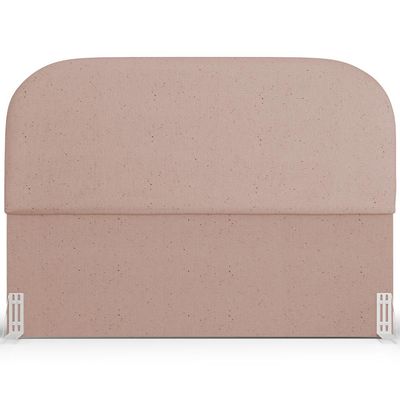Cabeceira Cama Box Queen 160cm Lanna com Puff Recamier Doha W01  Linho Rosê - Lyam Decor
