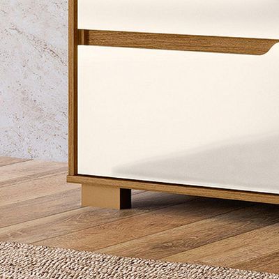 Comoda Casal Quarto Georgia 8 Gavetas Freijo Com Off White - Moval