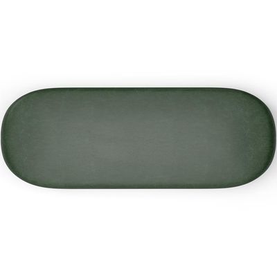 Kit 02 Puffs Decorativos Orgânicos Para Living Quarto 160cm Doha W01 Couríssimo Verde Musgo - Lyam Decor