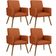 Kit 04 Poltronas Decorativa Para Sala De Estar Maria W01 Pés Palito Tecido Terracota - Lyam Decor