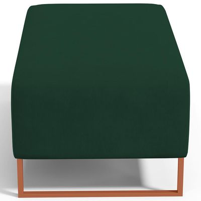 Puff Decorativo Sala De Estar Cléo 90cm Base De Ferro Cobre W01 Suede Verde Musgo - Lyam Decor