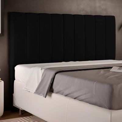 Cabeceira Cama Box Casal King 195 cm Dália W01 Facto Preto - Lyam Decor
