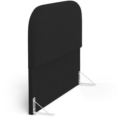Cabeceira Cama Box Queen 160cm Orgânica Lanna W01 Suede Preto - Lyam Decor