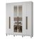 Guarda-roupa Casal Com Pés 6 Portas Batentes Com Espelho Branco/branco/rustic Netuno Madesa