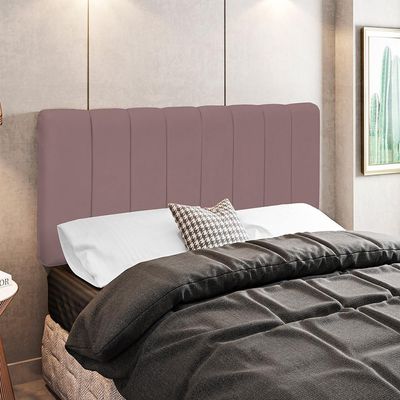 Cabeceira Cama Box Painel Casal Queen 160 cm Dubai W01 Suede Rosê - Lyam Decor