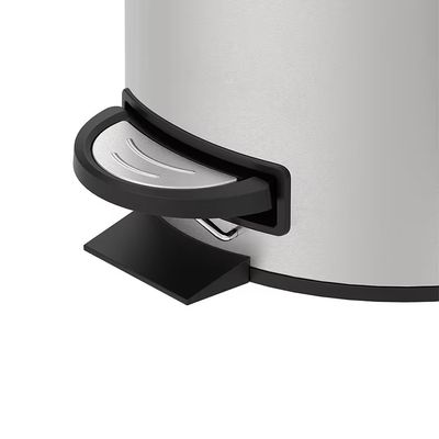 Lixeira 5 Litros Pedal Inox Escovado com Balde Removível Spin Brinox Inox
