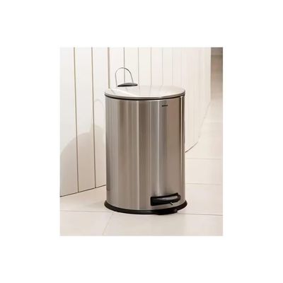 Lixeira 12 Litros Pedal Inox Escovado com Balde Removível Spin Brinox Inox