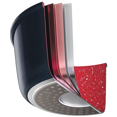 Conjunto de Panelas 4 Peças Colorstone Antiaderente Tampas de Vidro e Cabos de Baquelite Titânio Euro Home Preto