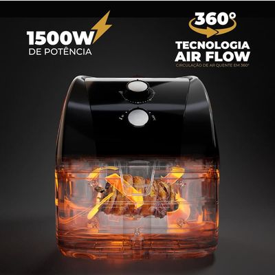 Fritadeira Elétrica Britânia BFR51 Gold 5,5L 1500W Air Flow Preto com Inox / 220V